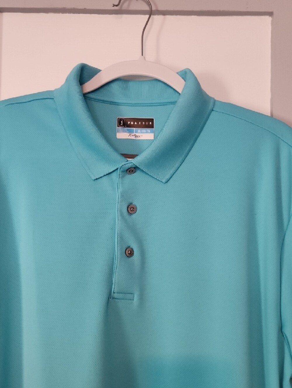 Men’s PGA Tour Aqua/Turquoise Performance Polo, size XL